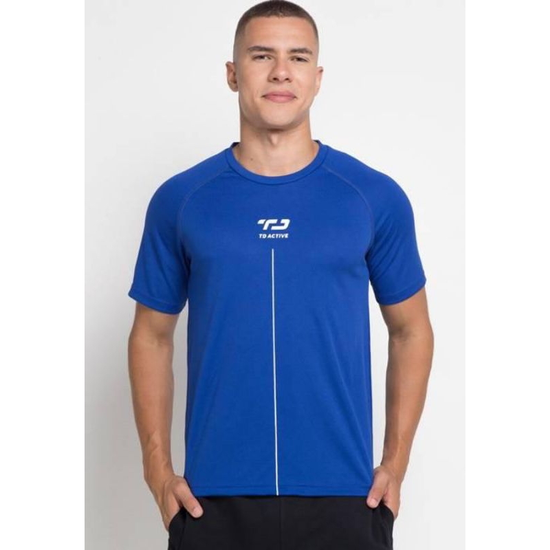 Td active Raglan kaos olahraga pria biru benhur