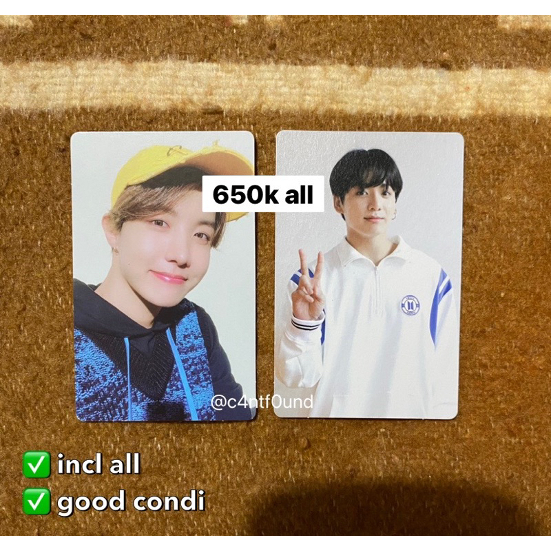 RPC We jungkook bundle Jhope dvd sys photocard bts official