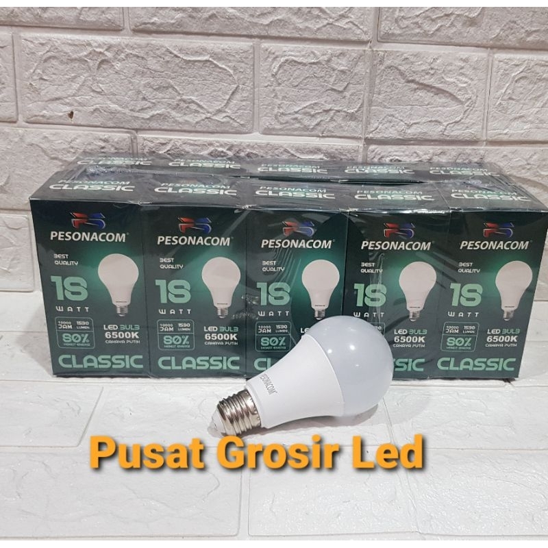 LAMPU LED PESONACOM CLASSIC 18 WATT CAHAYA PUTIH BERGARANSI 1 TAHUN