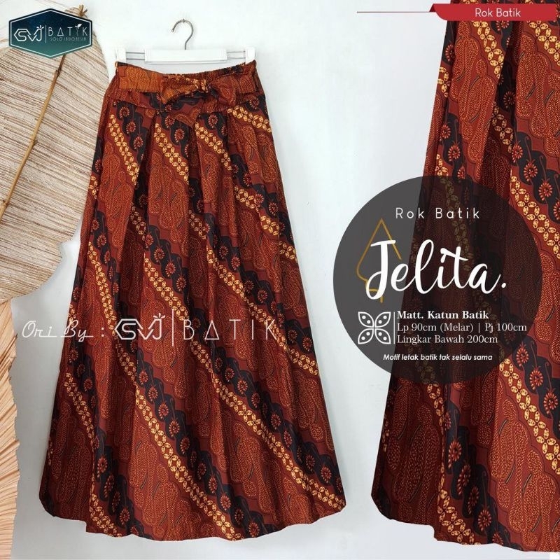 Jelita Rok Batik Premium Katun Prima Model A-line - Waniadol Batik