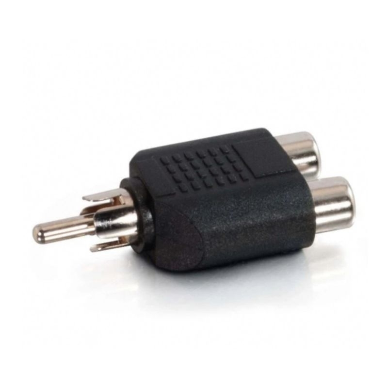 Jack Y rca splitter 1 rca male to 2 rca famale hitam