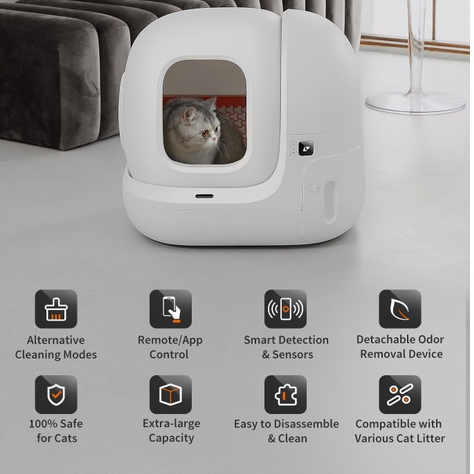 ⚡Garansi+ORI⚡PETKIT WiFi Kucing Litter Box 7L Automatic Self Cleaning App Control Cat Toilet Deodorization Cat Sandbox Big Size PETKIT PURA MAX MMY