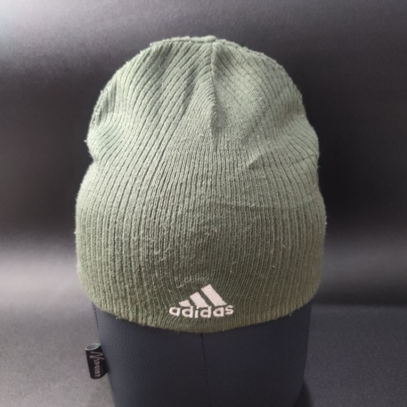 Beanie hat topi kupluk Adidas hijau sage