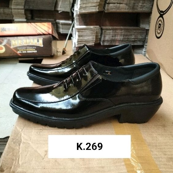 Sepatu kulit pria PDH polri TNI security guard PNS sepatu kerja formal tampil lebih keren