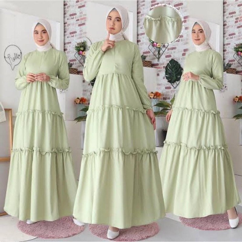 GAMIS POLOS SIMPLE WANITA GAMIS SUSUN ZIPPER RESTLETING DEPAN GAMIS HITAM PUTIH BASIC