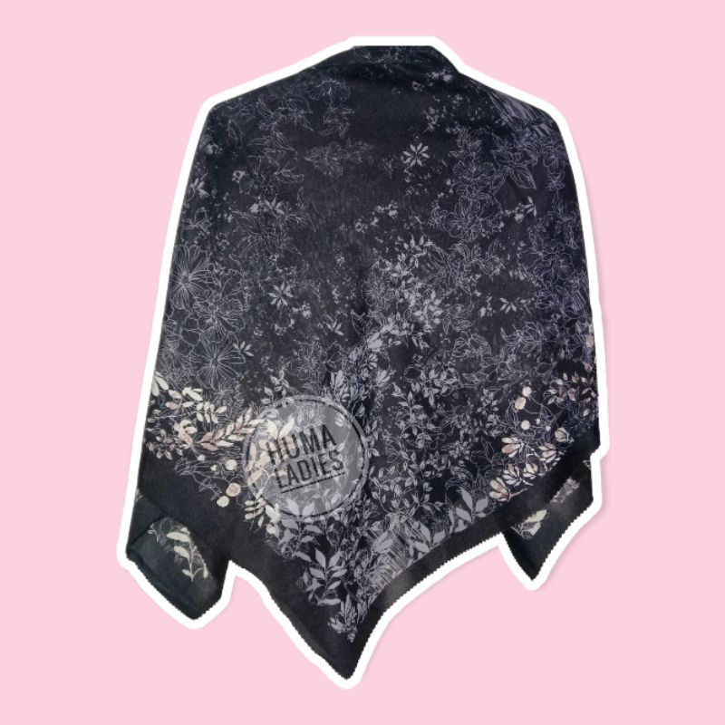 Jilbab Segiempat Voal Lasercut Motif/Jilbab Motif Bunga