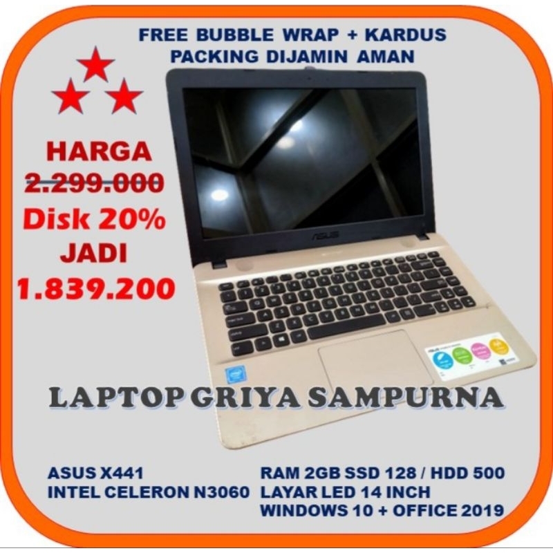 Laptop Asus X441 SSD Laptop Pekerja Laptop Pelajar Mahasiswa