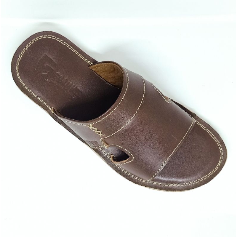 Sandal Slide Selop Kokop Pria Bahan Full Kulit Asli SL01 Grammer