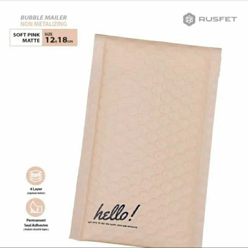 

BUBBLE MAILER /amplop bubble premium/ security bag rusfet 12x18 + 4cm PINK NUDE