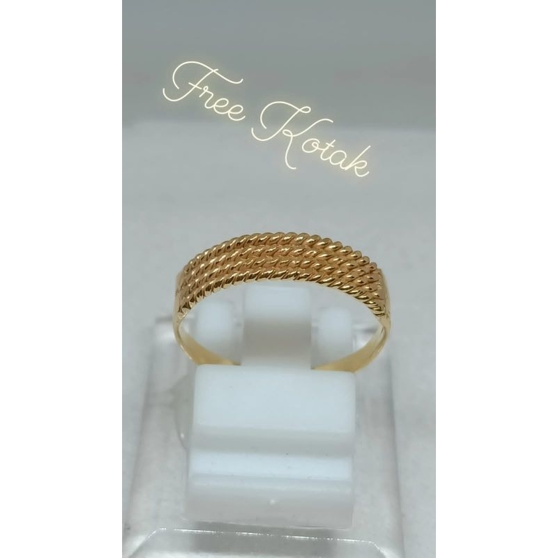Cincin 1 gram Motif Tali Air emas muda