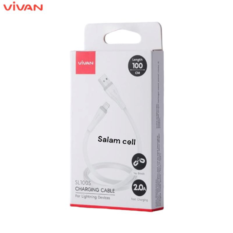 Kabel Data iphone Vivan SL100S Quick Charge Kabel Lightning Original Garansi Resmi