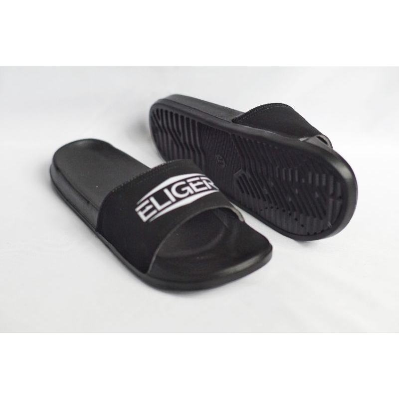 Sandal Slop Pria Distro Slippers Eliger White &amp; Black