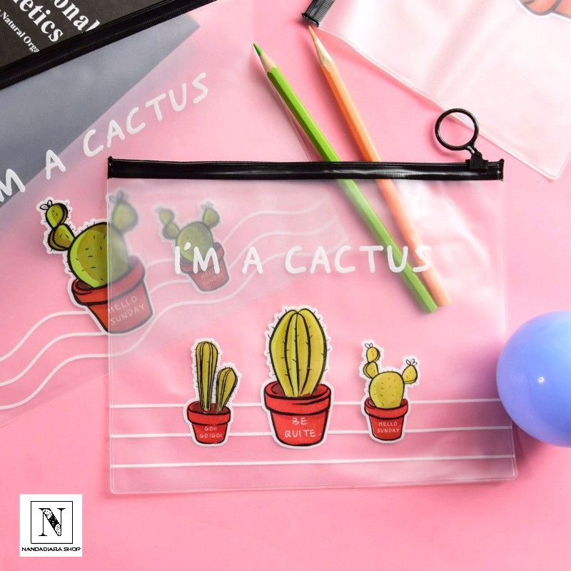 

POUCH KAKTUS TRANSPARAN MURAH LUCU