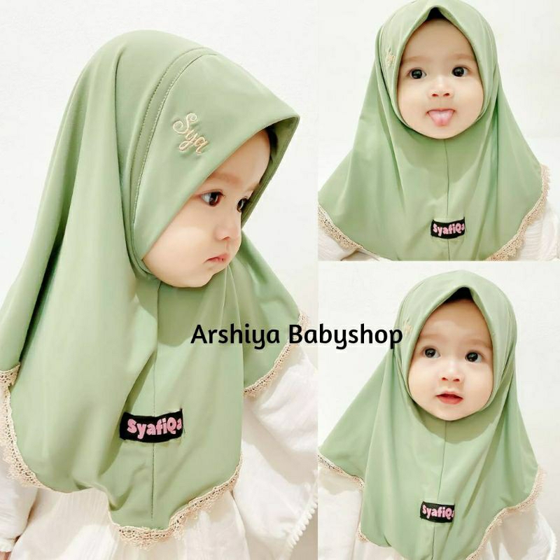 Jilbab Bayi Anak Alena by Syafiqa Hijab Jersey Polos 0 1 2 3 4 Tahun