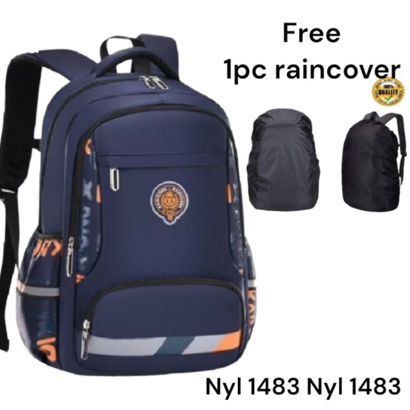 Tas Ransel Sekolah SD SMP Sma Tas Sekolah Anak Free Rain cover Jas Hujan Tas