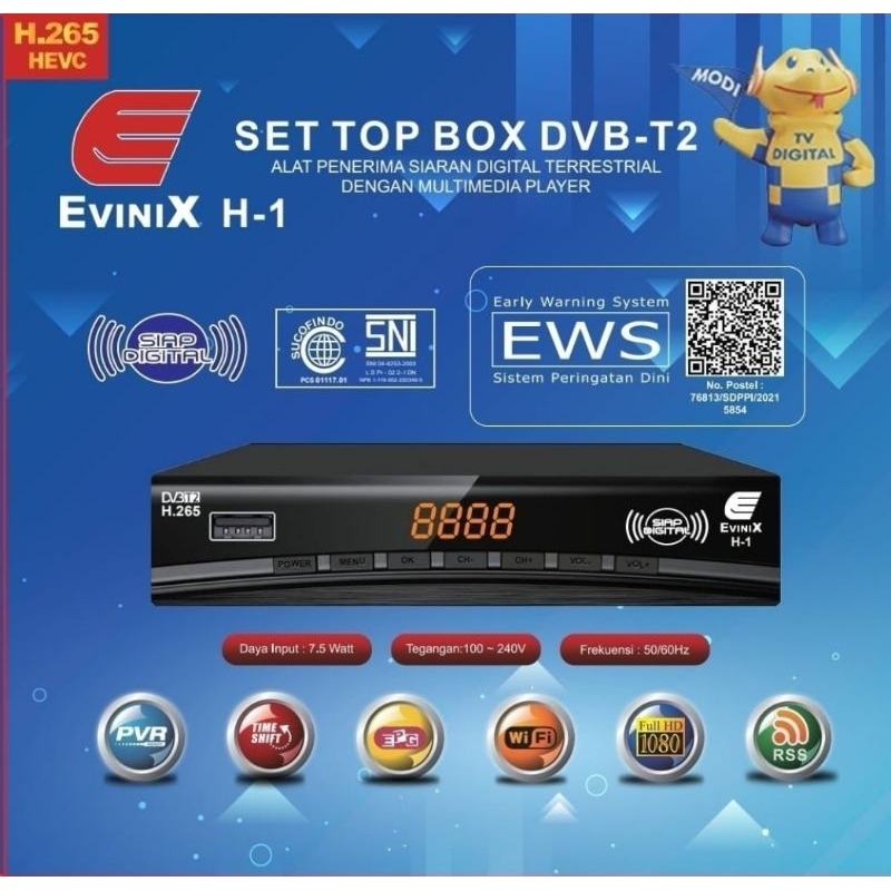 set top box Evinix H1 DVB T2
