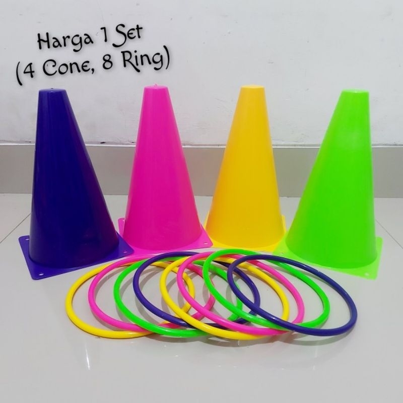 Mainan Lempar Cincin Ring Cone - Throwing Family Game Edukatif Anak Laki Perempuan