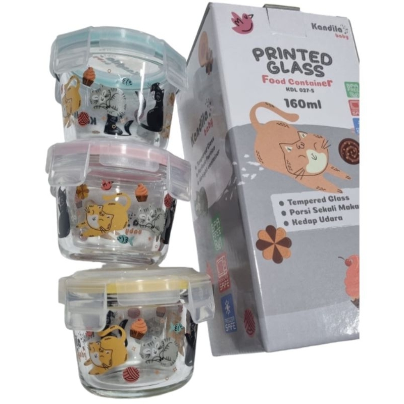 Kandila Glass Food Container / Food Container 1 PCS