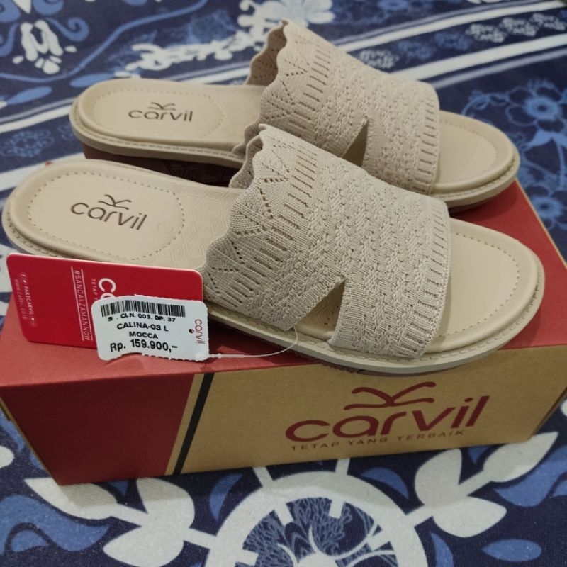 BARU Sandal Wanita Carvil Premium Sandal Carvil Wanita Model Slop Sandal Lebaran model terbaru - ORIGINAL