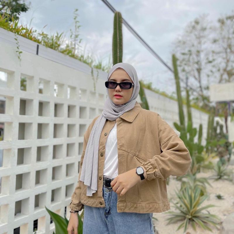 TheGirlHouse - ADRIANA OVERSIZE JACKET / JAKET JEANS WANITA/ JAKET WANITA