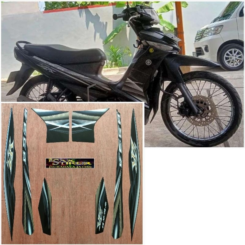 Striping original Yamaha Vega ZR hitam gold tahun 2012