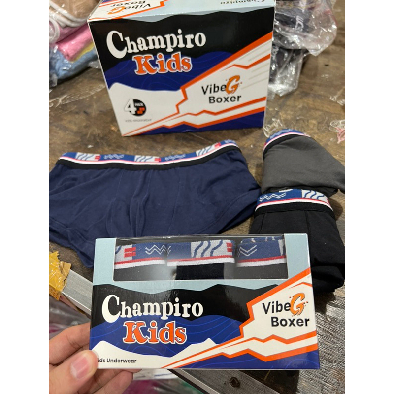 (3pcs) CD anak celana dalam cowok laki CHAMPIRO 03192BX kids boxer petak