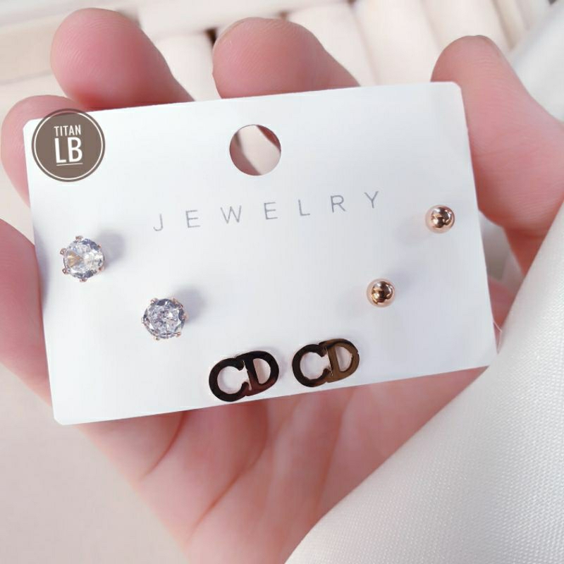 Anting Tusuk Dewasa 3 In 1 Titanium Fashion N06032303