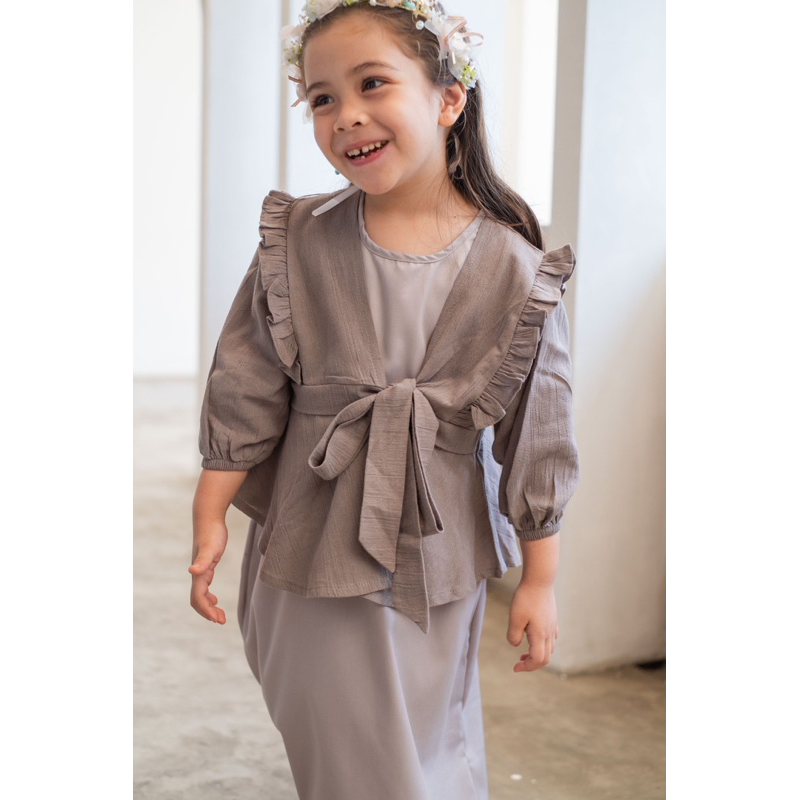 ZAMORA GIRL DRESS - Promo 10.10 Gamis Anak Rok Outer Bayi Kids Dress Cewek Perempuan Katun Linen Crinkle Murah 1-6 Thn