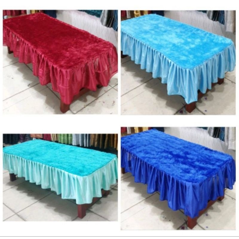 Taplak meja bulu rumbai / taplak meja bulu / taplak meja tamu / taplak meja rasfur