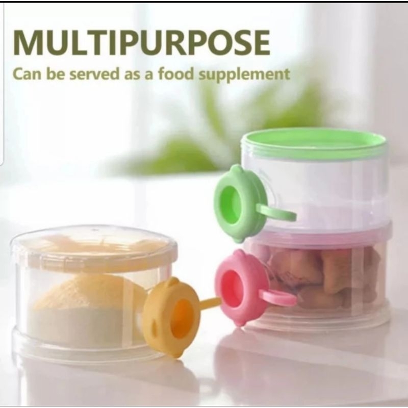 BLINGO Food Container 3 Layer  / Powder Dispenser / Tempat Susu Bubuk isi 3/ Milk Container