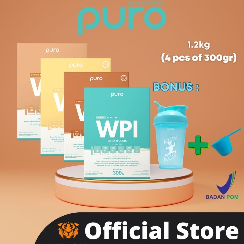 PURO Wpi Isopro Whey Protein Isolate 1.2kg Susu Protein Isolate 1.200g