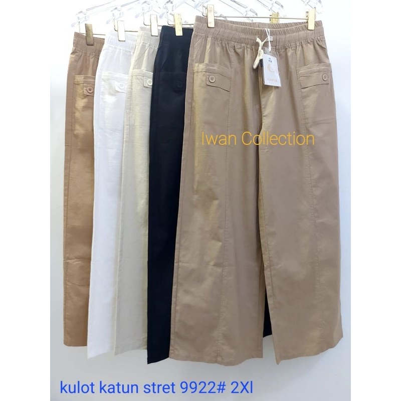 Celana Kulot Katun Stret Import Premium seri 9922# ( 2XL, 3XL, 5XL )