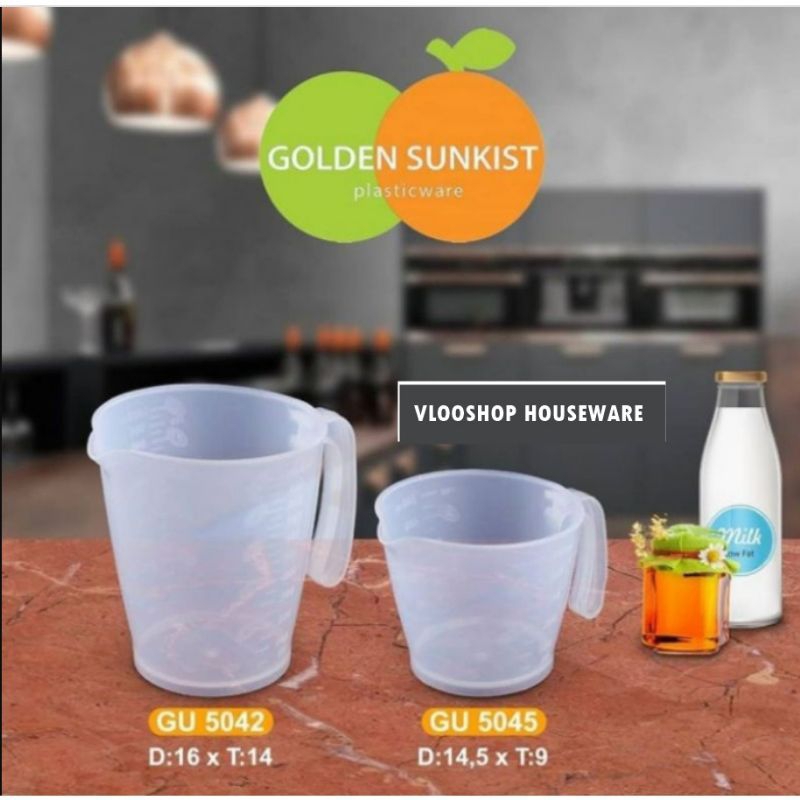 Gelas ukur/gelas takar/gelas takaran plastik golden sunkist 1000 ml