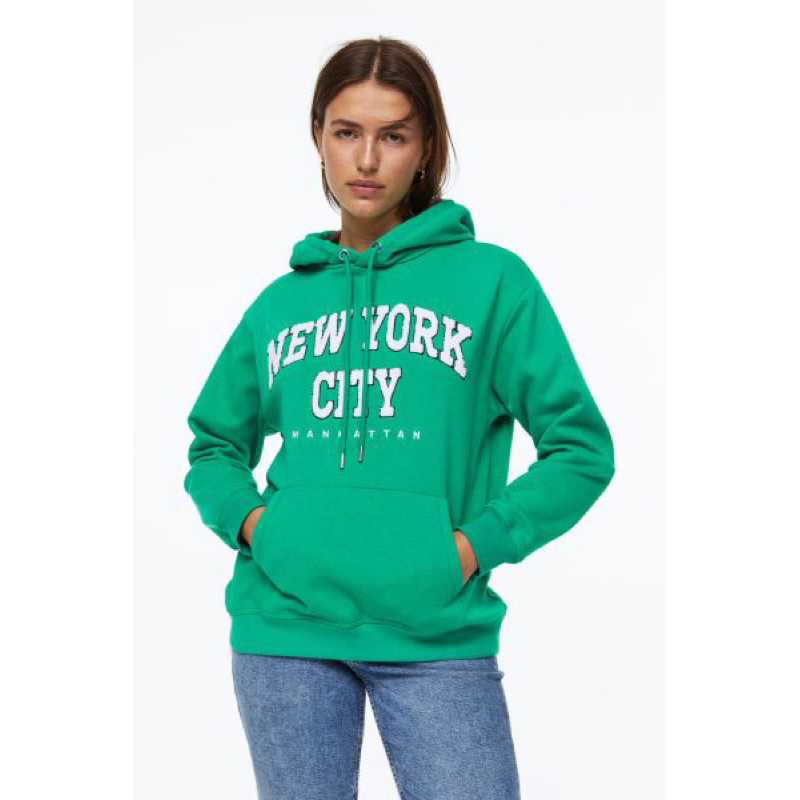 COD 12.12 Hoodie H&amp;M NEWYORK CITY Manhattan Green Sweater HnM Pria Wanita