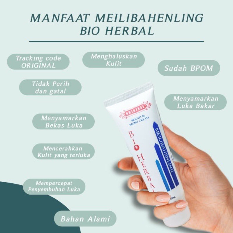 BPOM Obat Cream Penghilang Bekas Luka Lama Hitam Koreng Bopeng Meilibahenling Bio Herbal Original BPOM