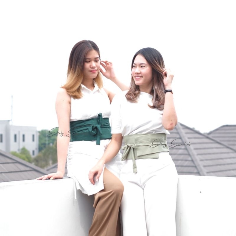 Obi Belt Colorful / Obi Belt Basic / Obi Korean Belt Big Size/ Ikat Pinggang Obi Fuchia Terracota Mu