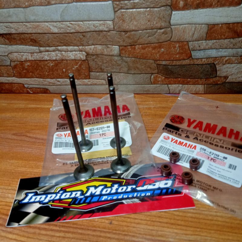 Payung klep set in ex + seal sil kelep 4 pic motor Jupiter MX 135 old new Vixion xerabe