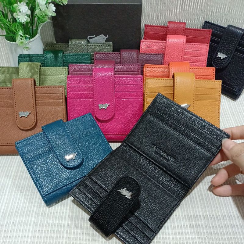 (*GROSIR*) Dompet kartu mini kulit sapi asli + box