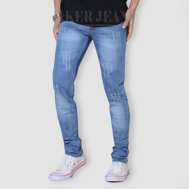 Mavia Pants - Celana Panjang Jeans Pria Motif Sobek Cakar Kucing Laser Slimfit Pensil Skinny Denim Softjeans Melar Ngaret S M L XL Jins Cowok Ripped