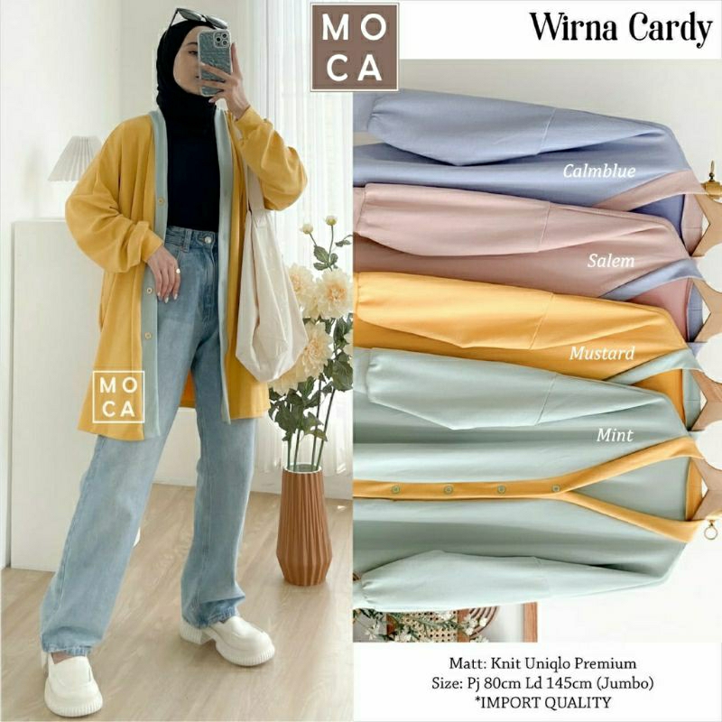 Wirna Cardy, KARDIGAN/SWEATER JUMBO CANTIK FIT XXXXL LD 145-160 BAHAN KNIT UNIQLO PREMIUM KANCING AKTIF TERMURAH OOTD KEKINIAN TERLARIS