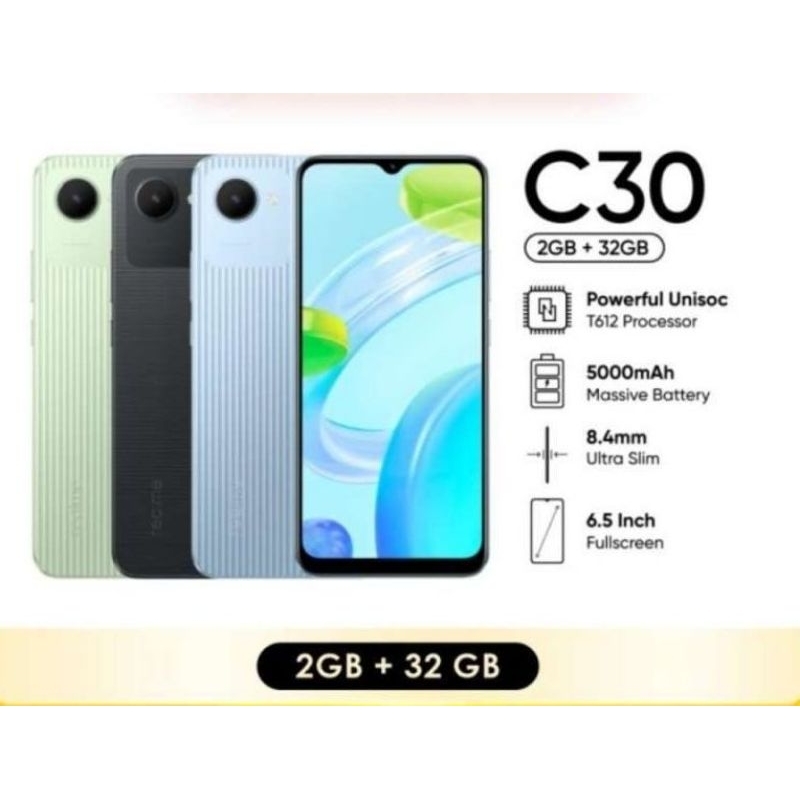 Realme C30 [2GB+32GB] Garansi Resmi Realme 1 Tahun