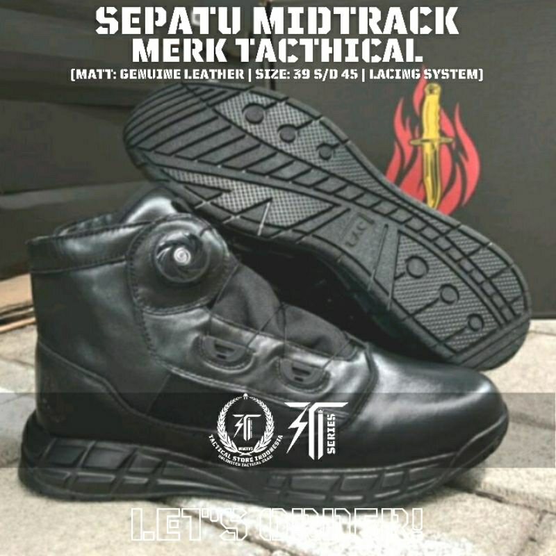 Sepatu PDL PDH MIDTRACK TALI PUTAR Merk Tactical