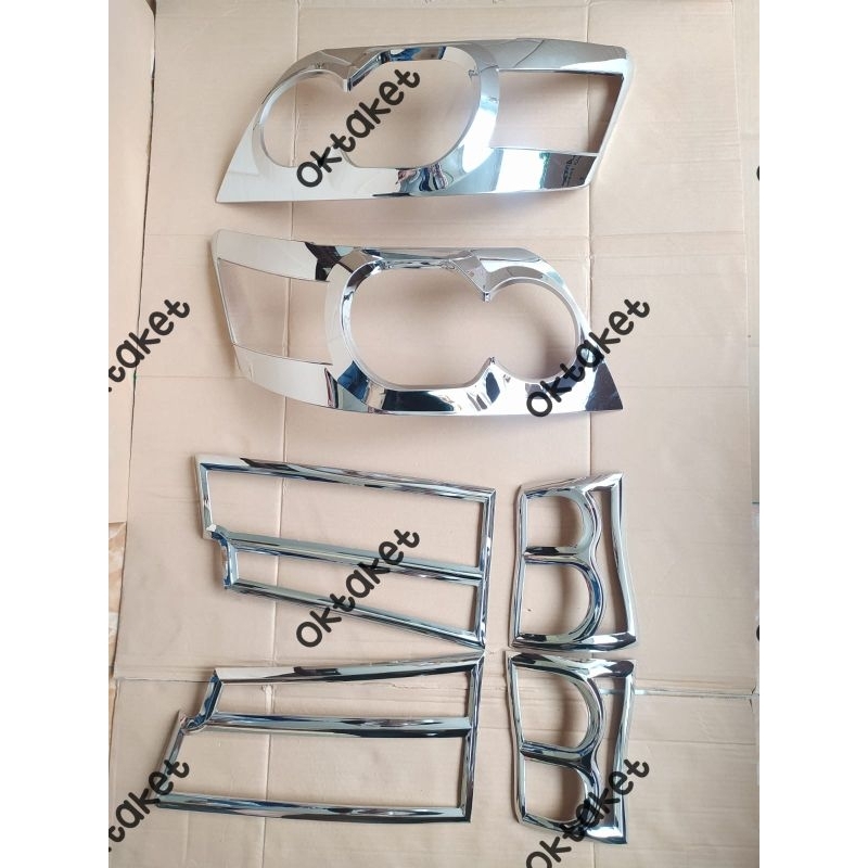 paket garnish lampu depan belakang Luxio Chrome jsl