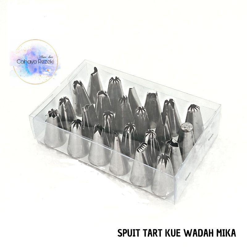 Spuit Kue Tar Stenlis / Dekorasi Kue / Alat Penghias Kue isi 24pc