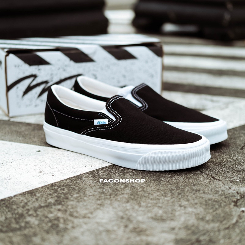 VANS SLIP-ON VAULT OG LX BLACK/WHITE ORIGINAL 100% ( SPRING SUMMER '20 )