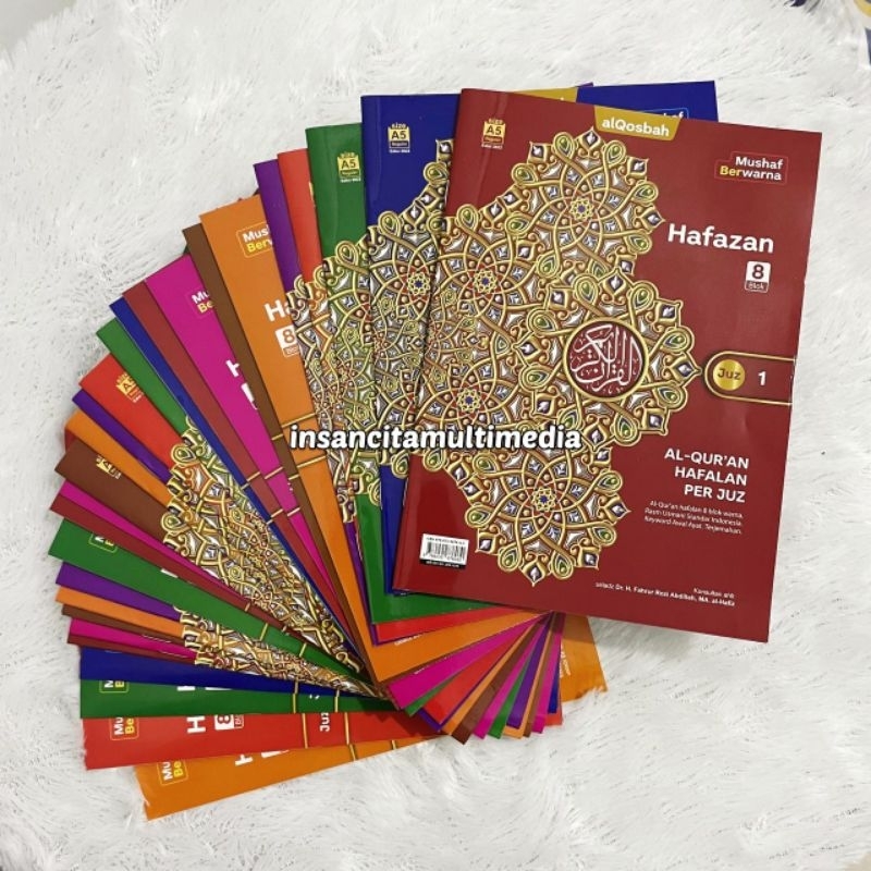 Alquran PER JUZ Terjemahan A5 Hafazan 8 Blok Warna Alqosbah
