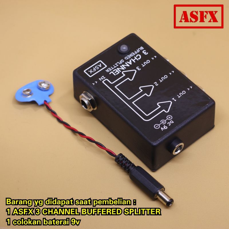 Efek ASFX 3 CHANNEL BUFFERED SPLITTER active splitter buffer pedal untuk gitar dan bass