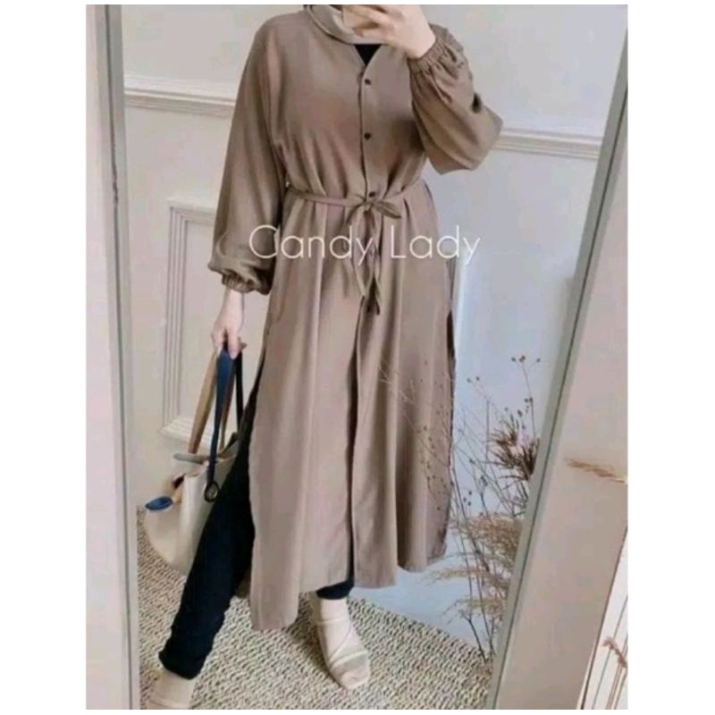 TUNIK JUMBO LD 115-120 CM / PROMO TUNIK QYLA FULL KANCING  BUSUI TUNIK MOSCREPE  PREMIUM