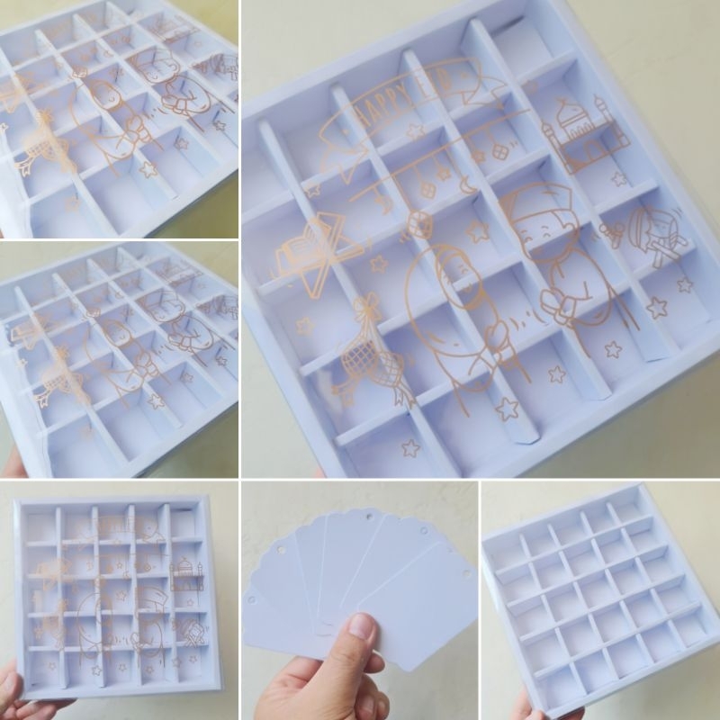 

Dus Mika Idul Fitri Nastar Sekat 25 uk. 3.5x3.5x3.5 cm " PUTIH " ( 1 Pack isi 5 pcs )