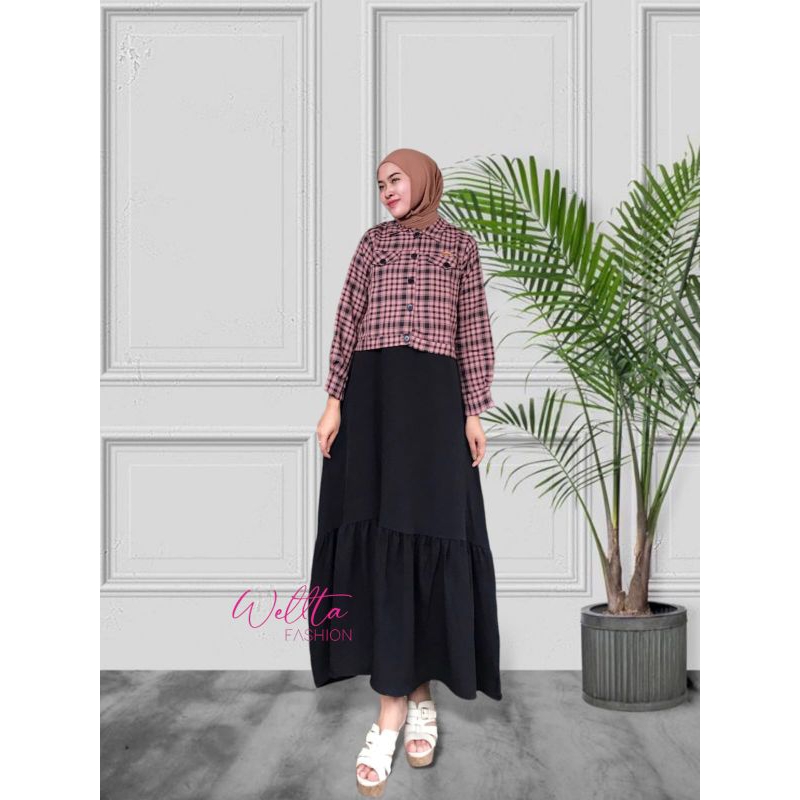 ONE SET LEXY BLAZER CROP TOP ORIGINAL BY WELTA FASHION/blazer cop/COD/GAMIS ITYCREP/GAMIS ONE SET/GAMIS BLEZER KOTAK/GAMIS INNER TANPA LENGAN HITAM